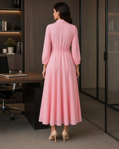 Elowen Blush Pink Collared Georgette Dress