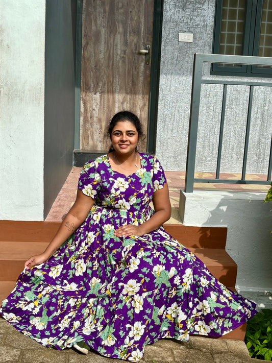 Aubergine  3 tier dress-Immediate Dispatch