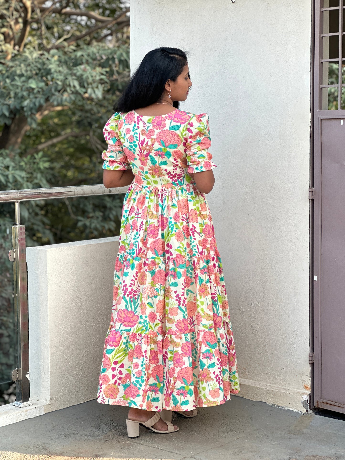 Amala Off-White Cotton Maxi Dress