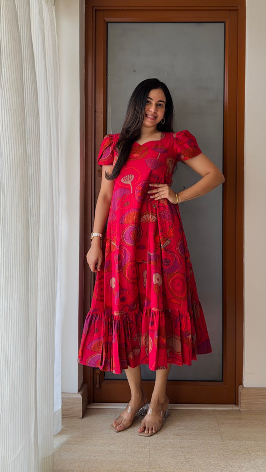 Pink Lotus Cotton Dress