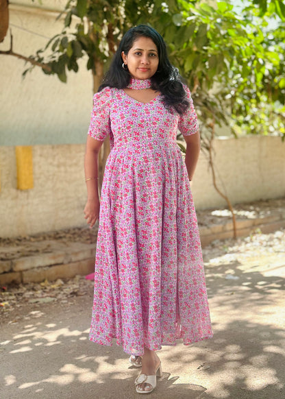 Aabha Floral Print Anarkali