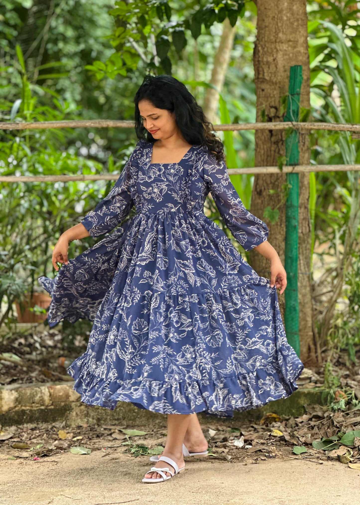 Navy bloom dress