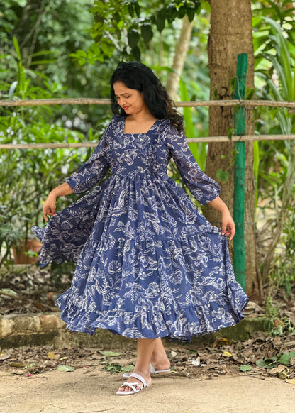 Navy bloom dress