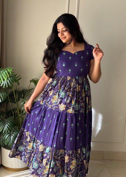 Violette Cotton Tiered Midi Dress