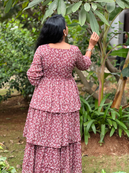 Pinkwood petals 3 layered Dress