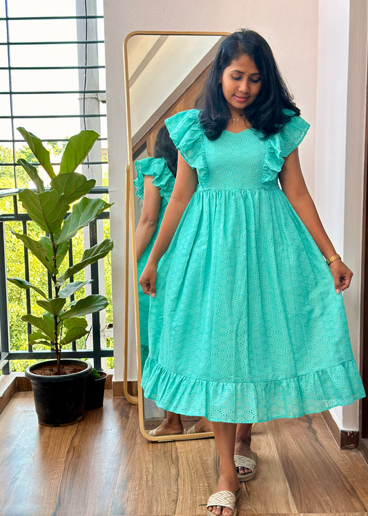 Saavi Schiffli  Midi Dress