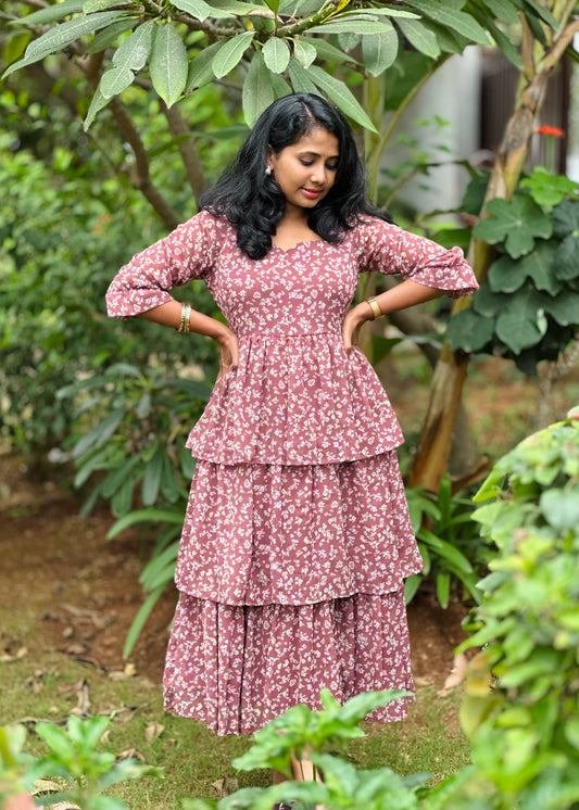 Pinkwood petals 3 layered Dress