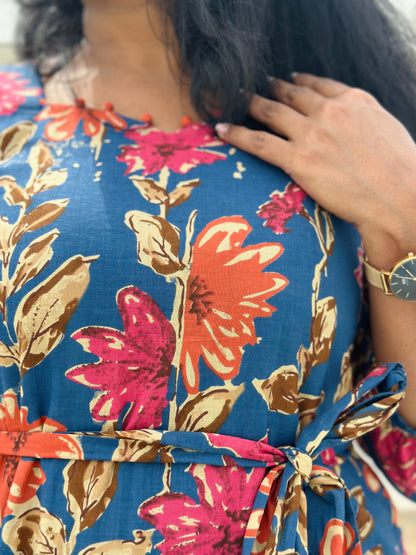 Blue Bloom A-line dress