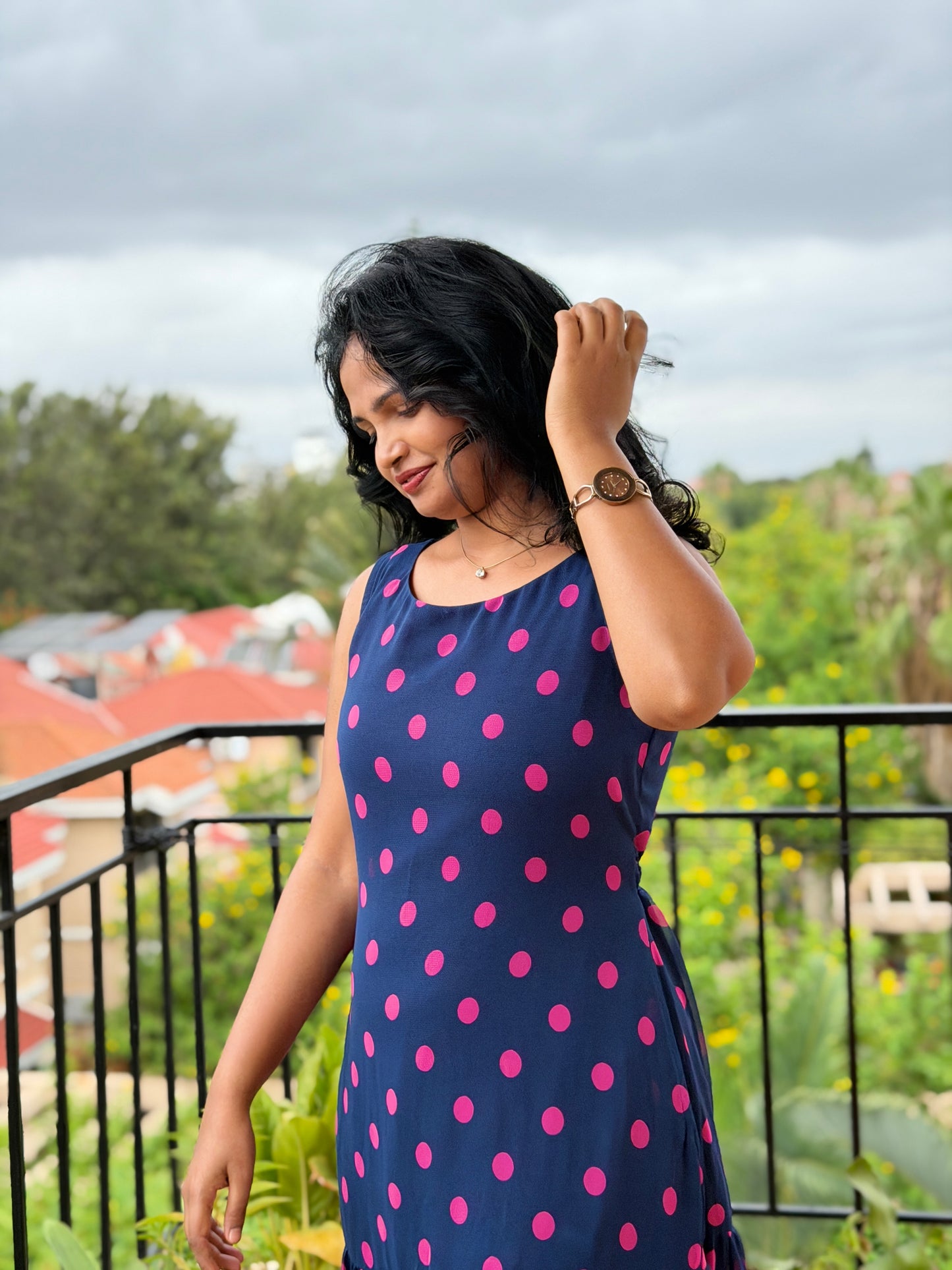 Mira Polka dot A-line Dress