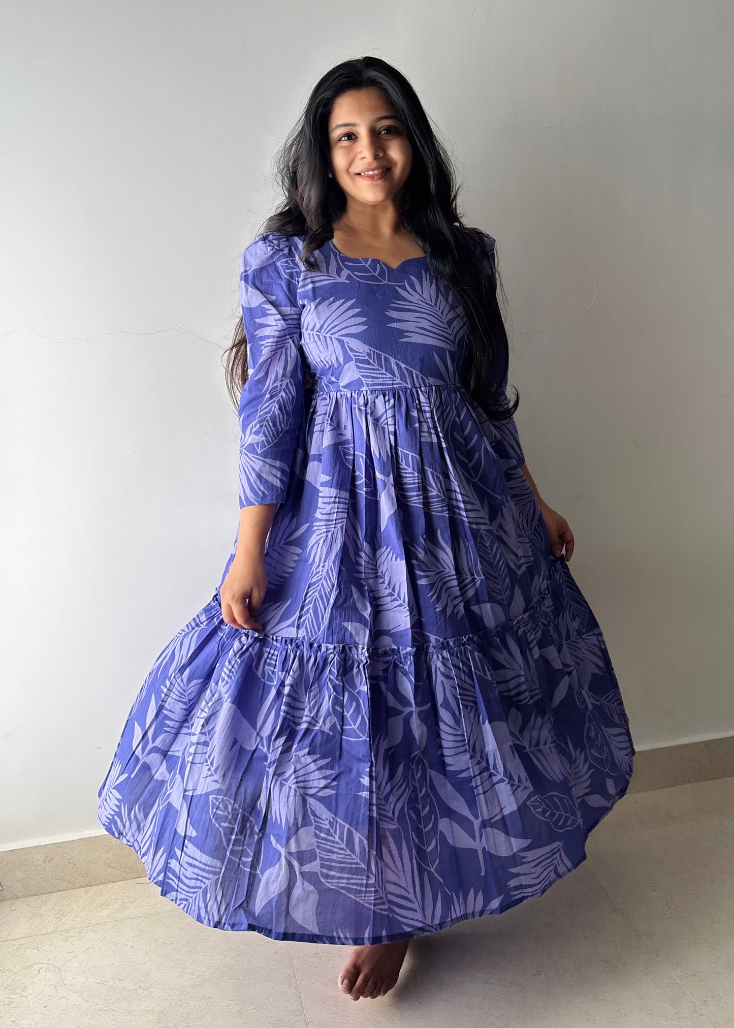 Lavender Tropical Midi Dress