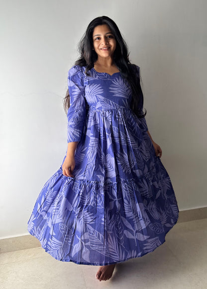 Lavender Tropical Midi Dress