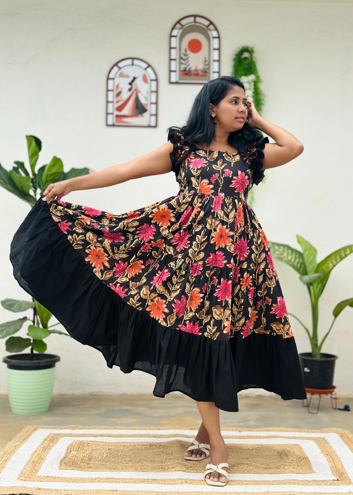 Florique ruffle 3 tier dress