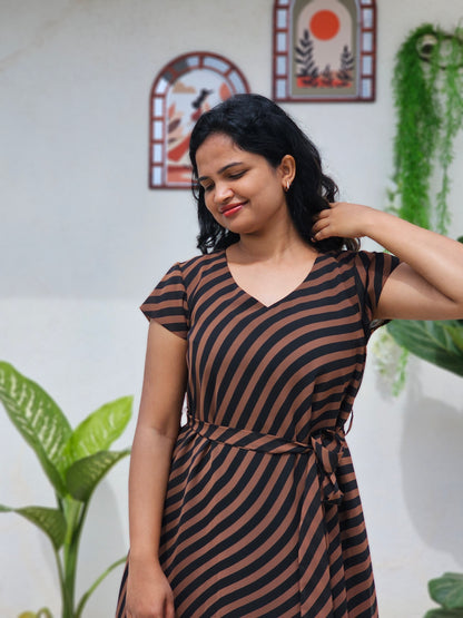 Striped black dress