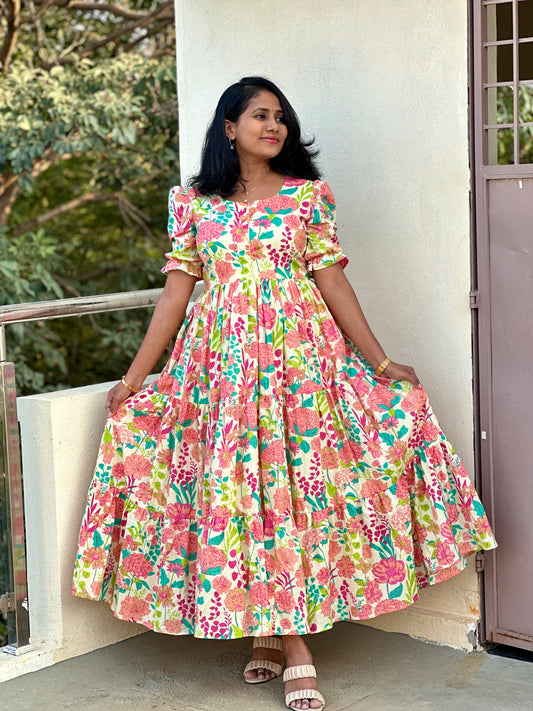 Amala Off-White Cotton Maxi Dress