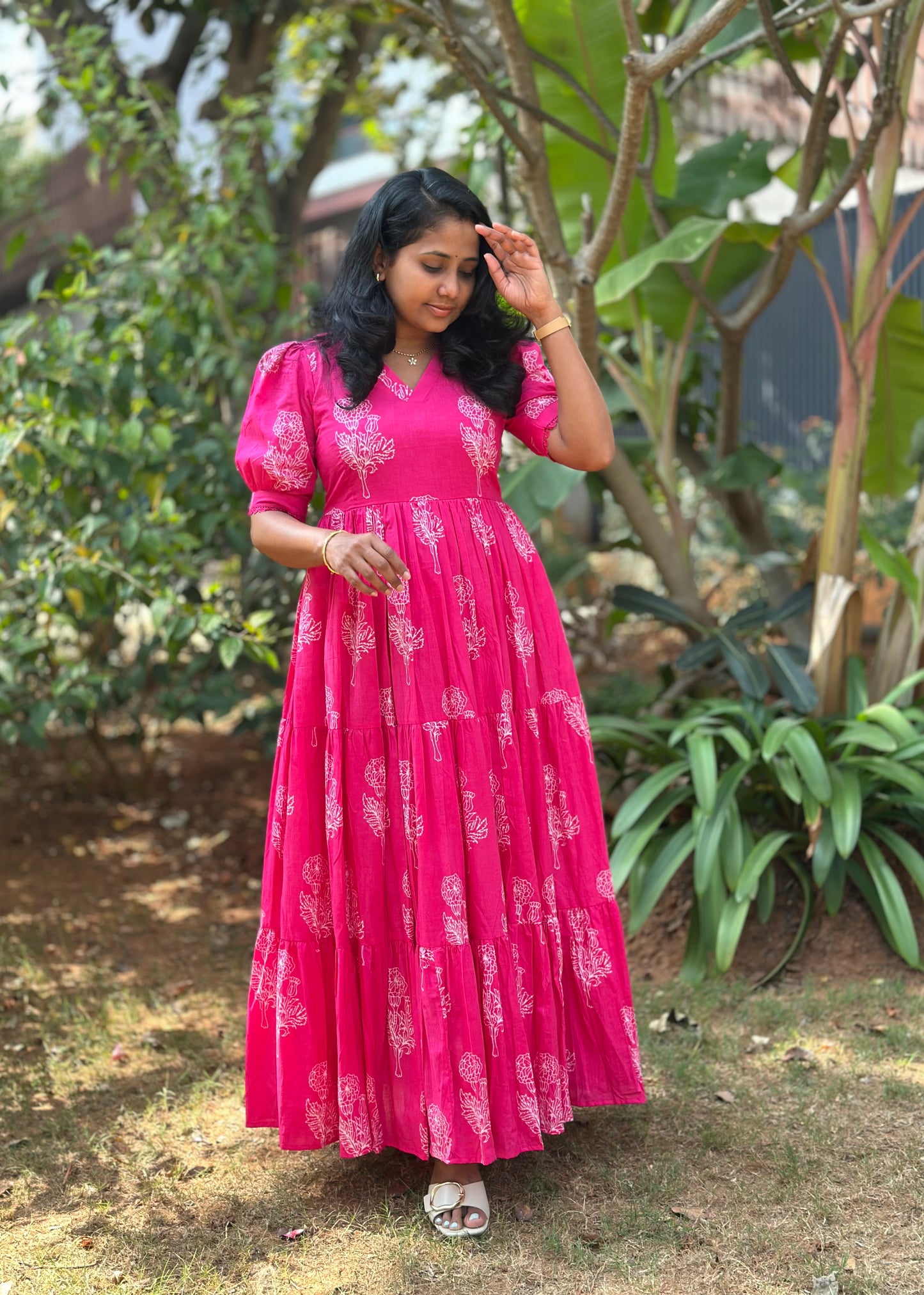 Pink Petal Flare Maxi Dress