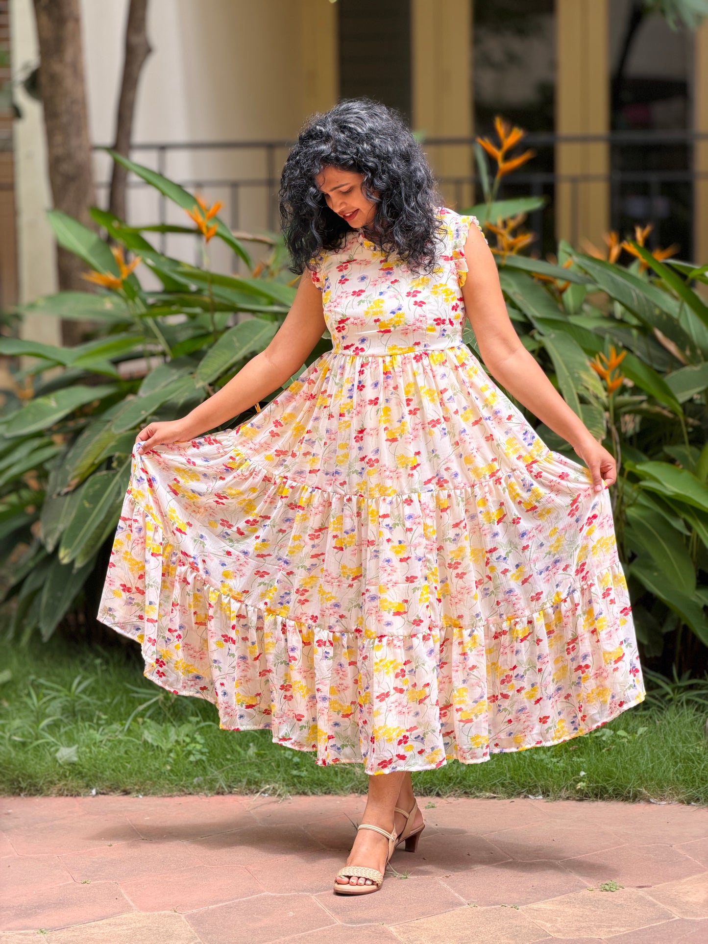 Buttercup Bloom tiered dress