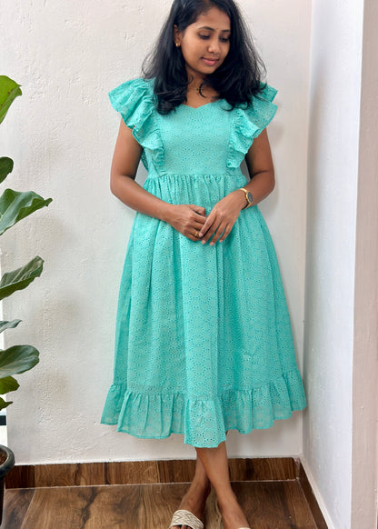 Saavi Schiffli  Midi Dress