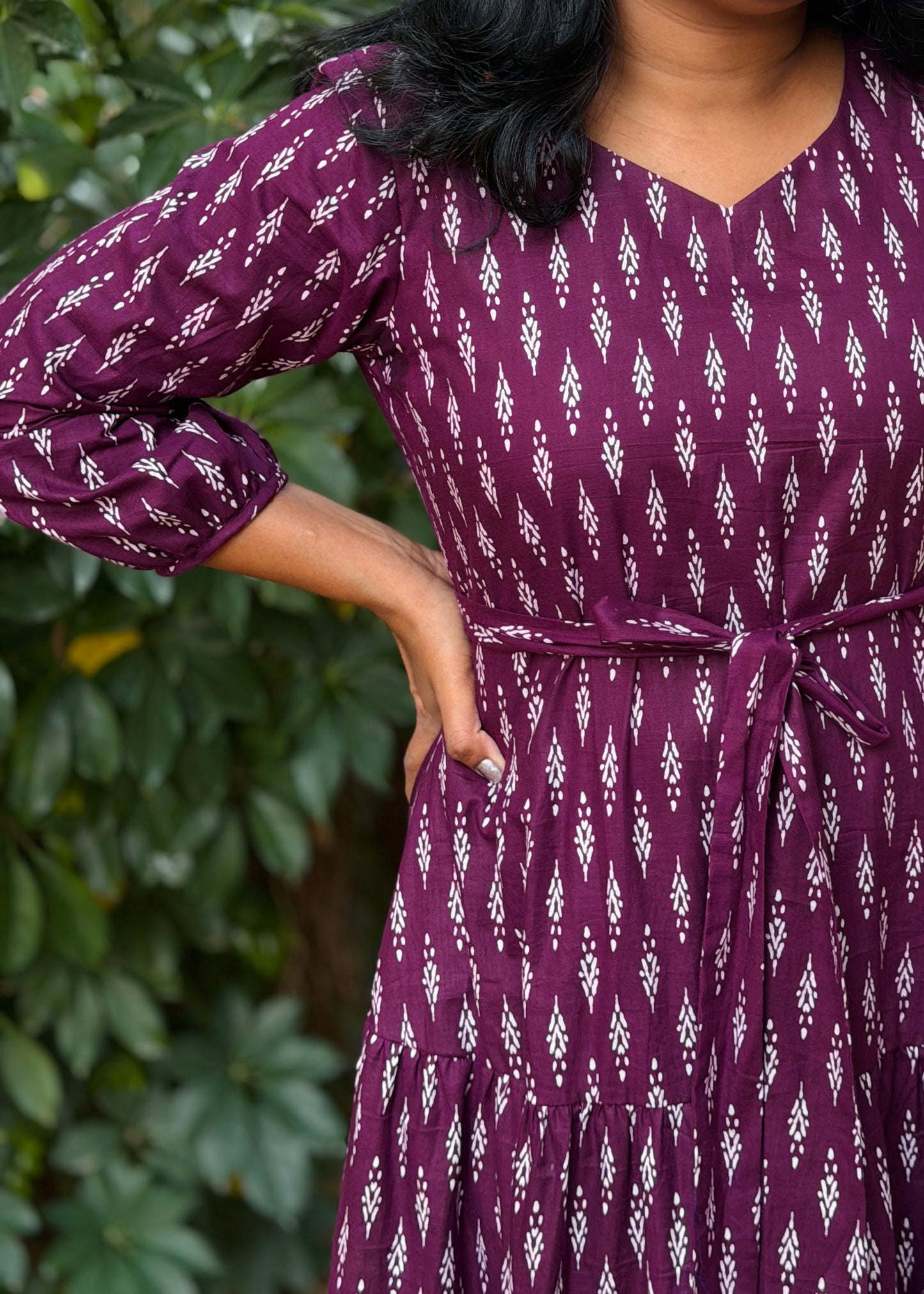 Aria Maxi Dress — Purple Ikat Print