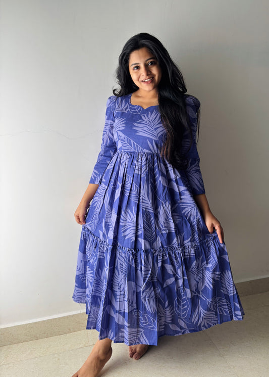 Lavender Tropical Midi Dress
