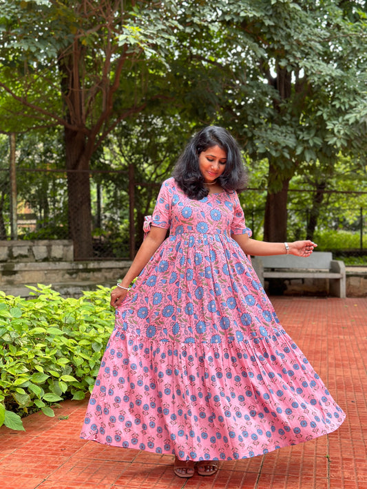 Juhi Pink 2 Tier Maxi Dress