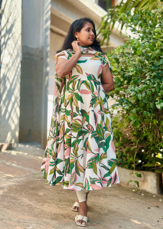 Elina Tropical Print Anarkali