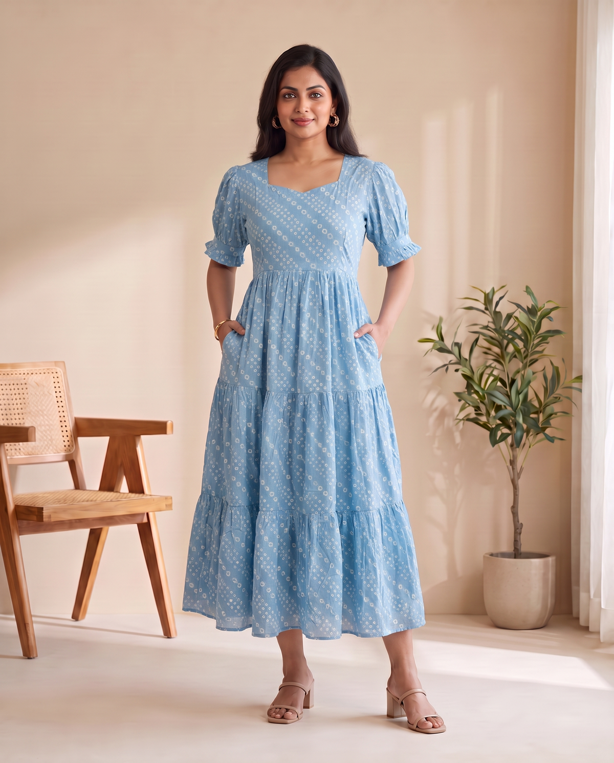 Misty Cotton Tiered Dress