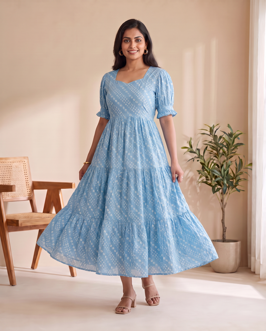 Misty Cotton Tiered Dress