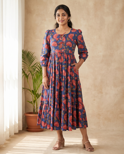 Avira Cotton 3 tier dress