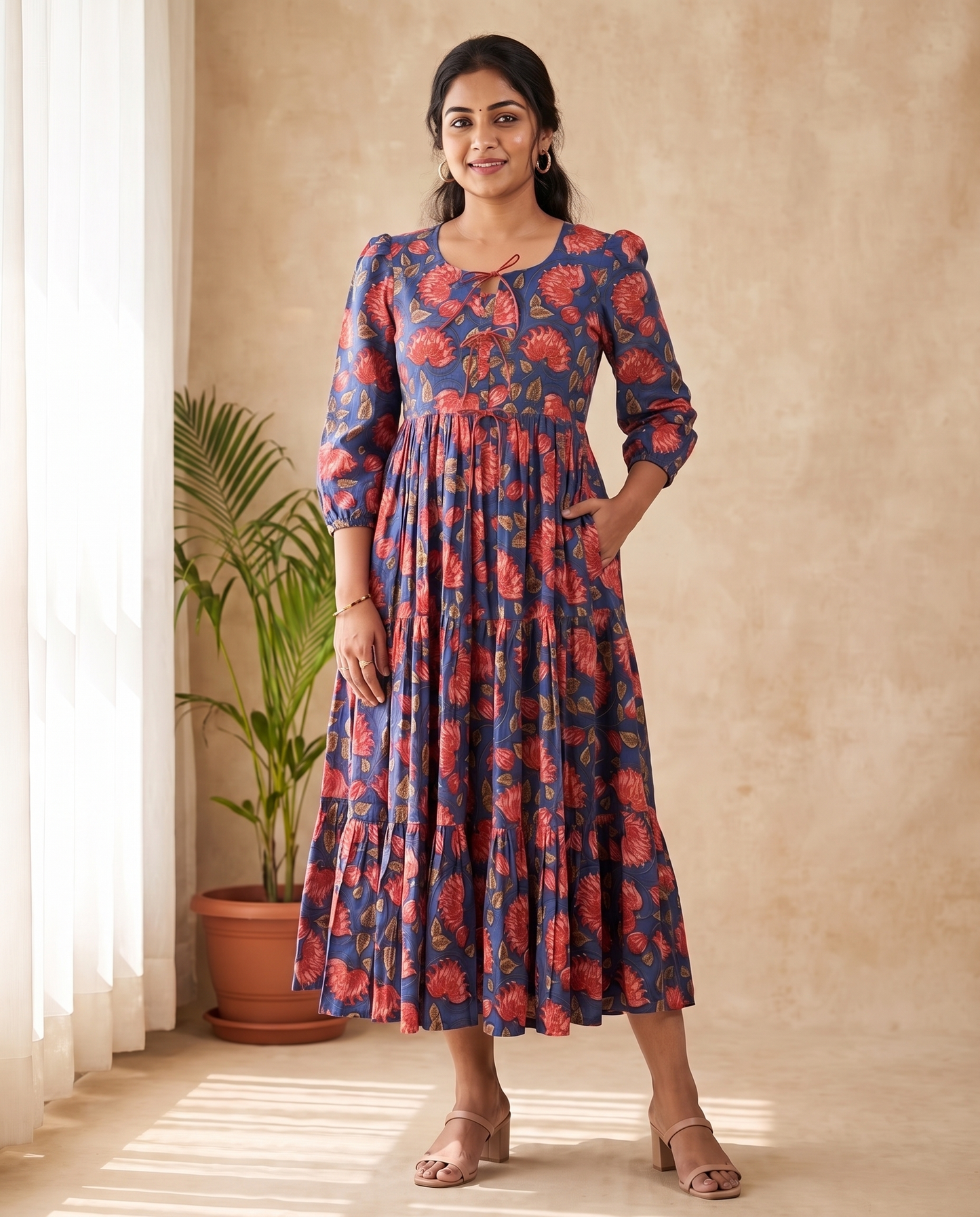 Avira Cotton 3 tier dress