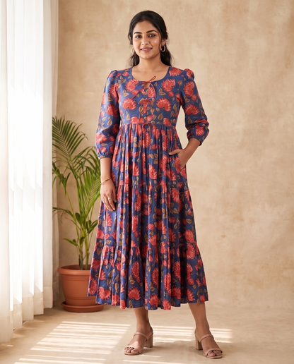 Avira Cotton 3 tier dress