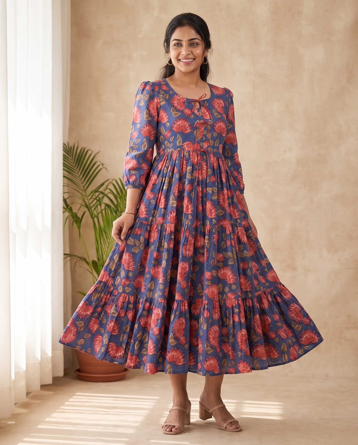 Avira Cotton 3 tier dress