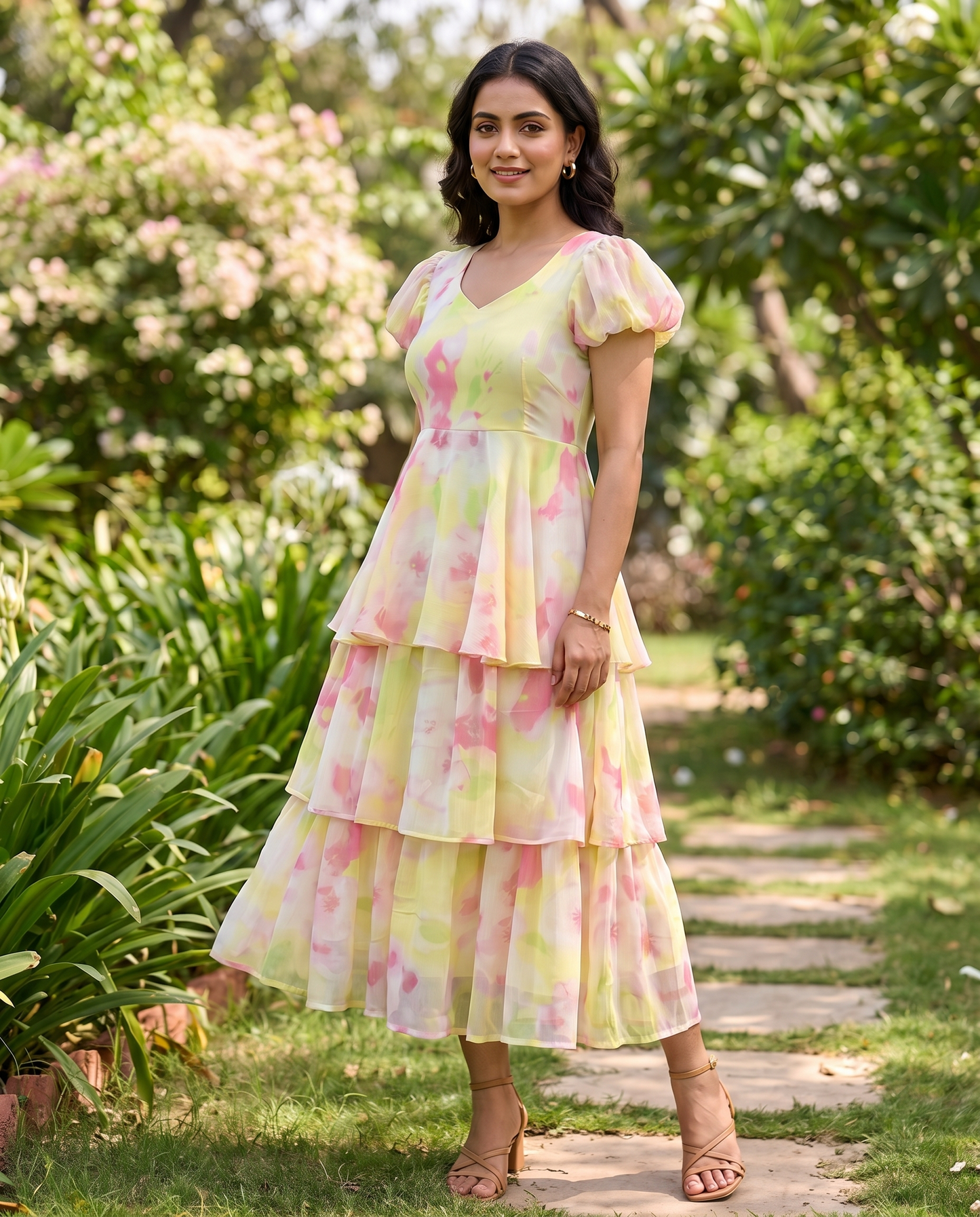 Sorbet Layered Chiffon Dress