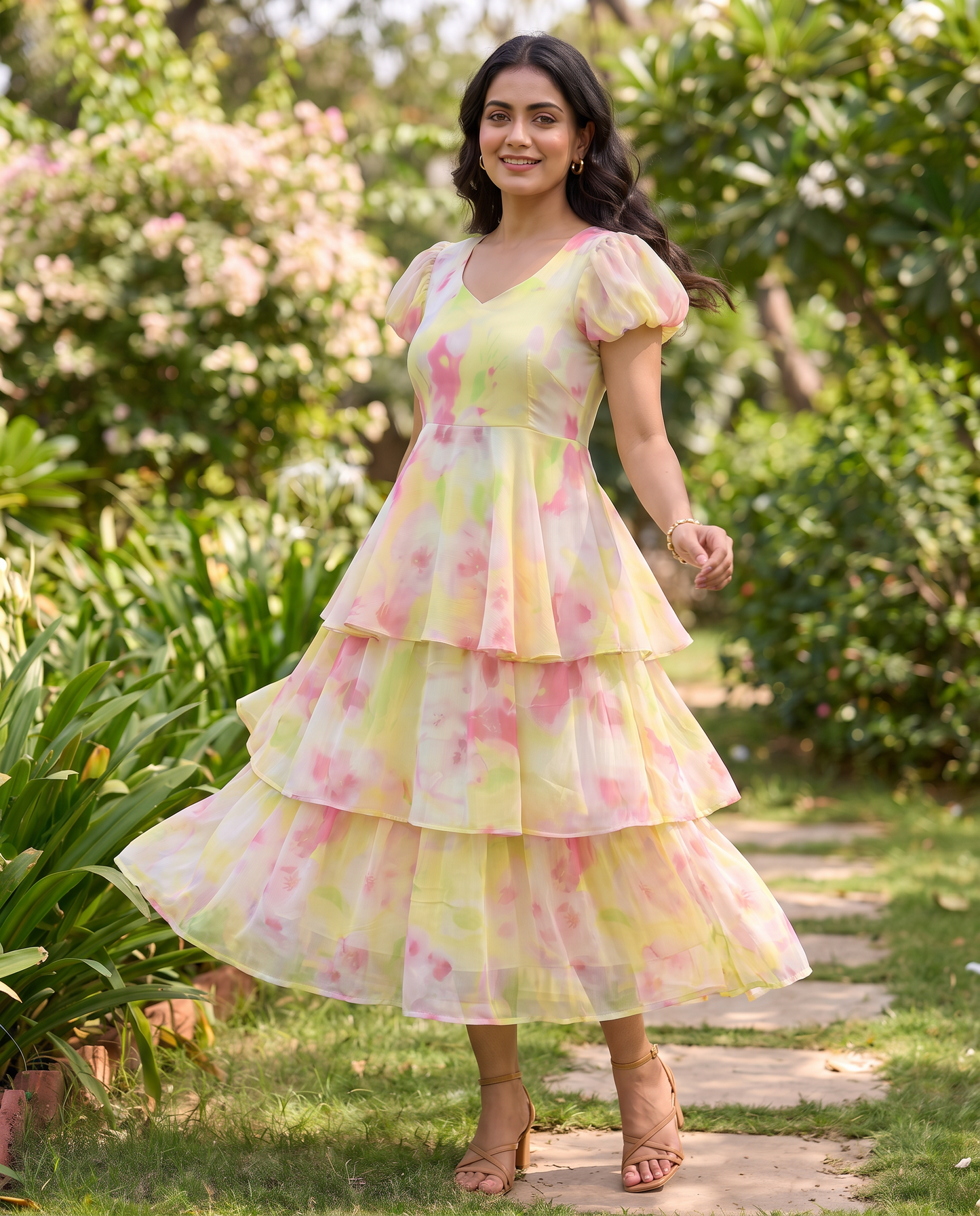 Sorbet Layered Chiffon Dress