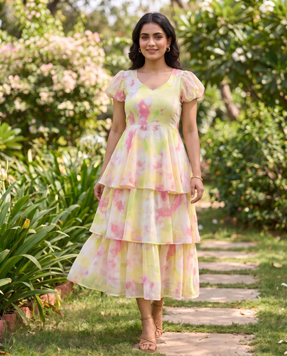 Sorbet Layered Chiffon Dress