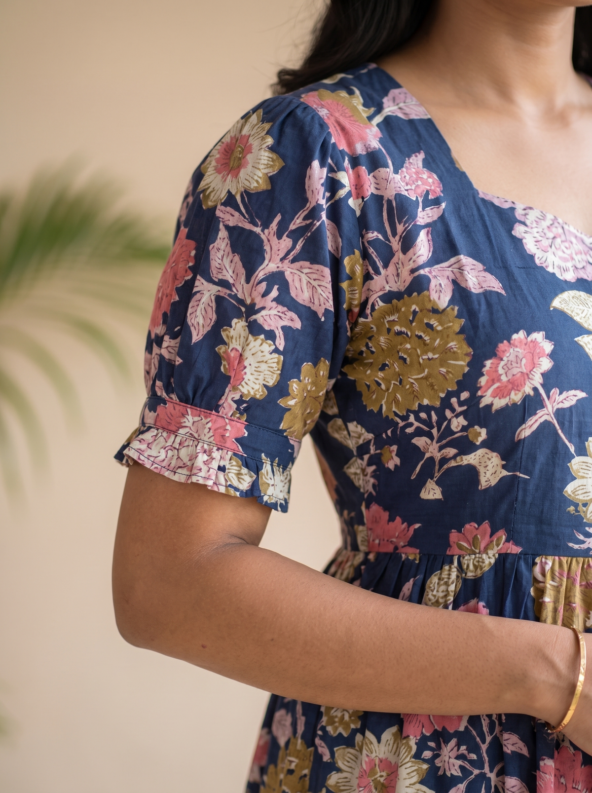Florielle Navy Floral Tiered Midi Dress