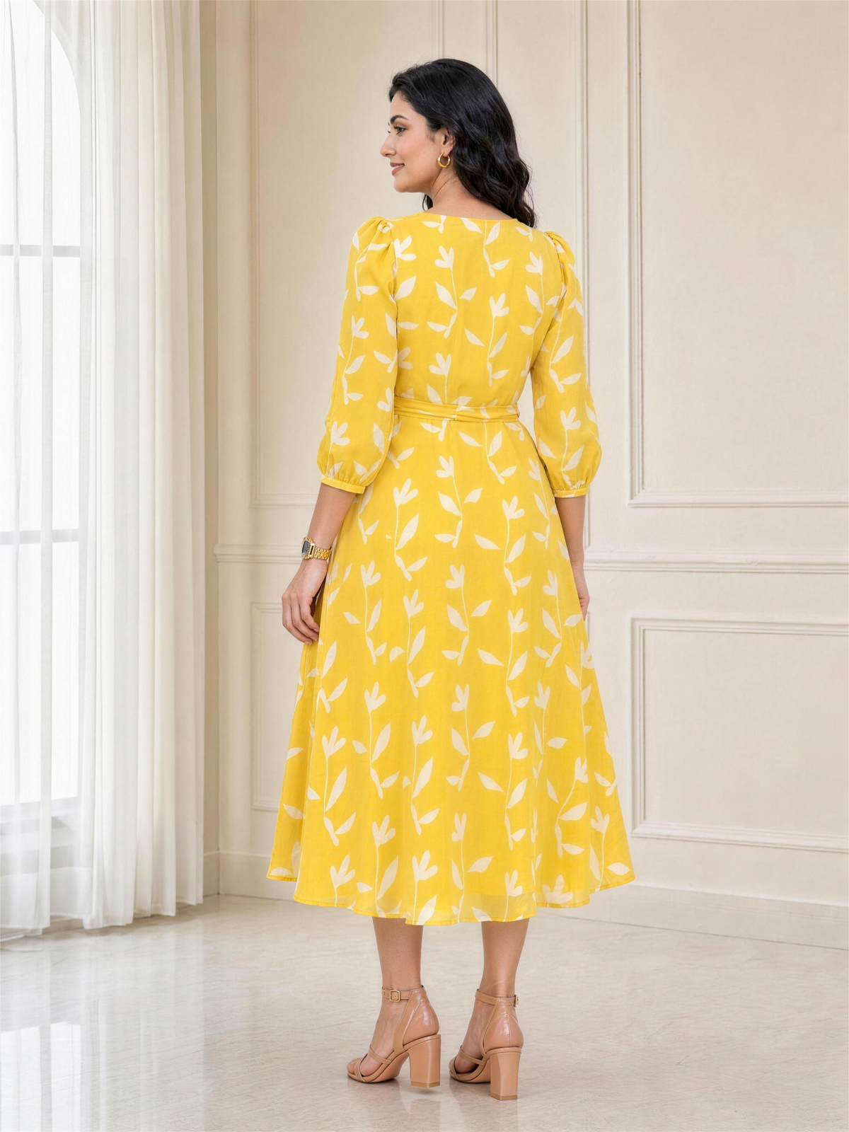 Solana Yellow Georgette Dress