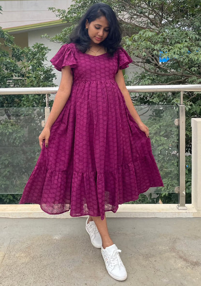 Laya Wine Hakoba Midi Dress