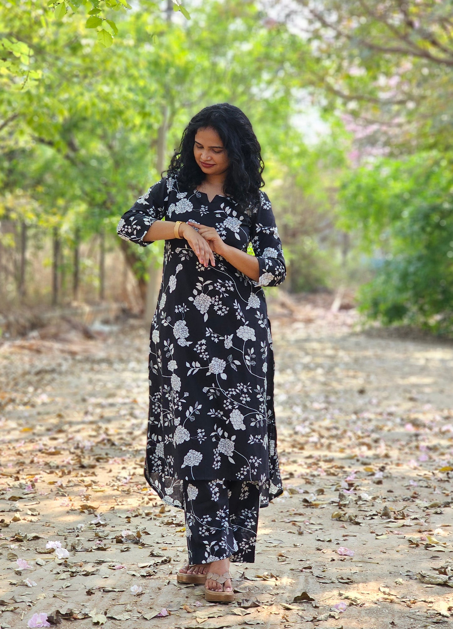 Moonlit Petals Co-Ord Kurta Set