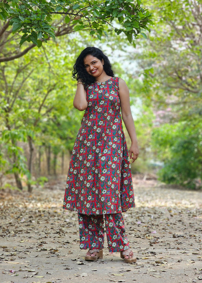 Ruby Vine Green Co-Ord Kurta Set